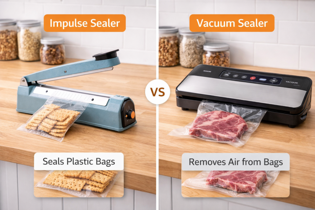 Impulse Sealer vs Vacuum Sealer