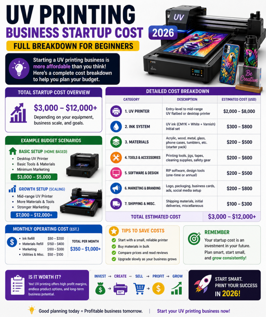 UV Printing Business Startup Cost 2026